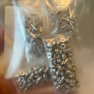 Silver-tones PLAIN Earring Studs with backs